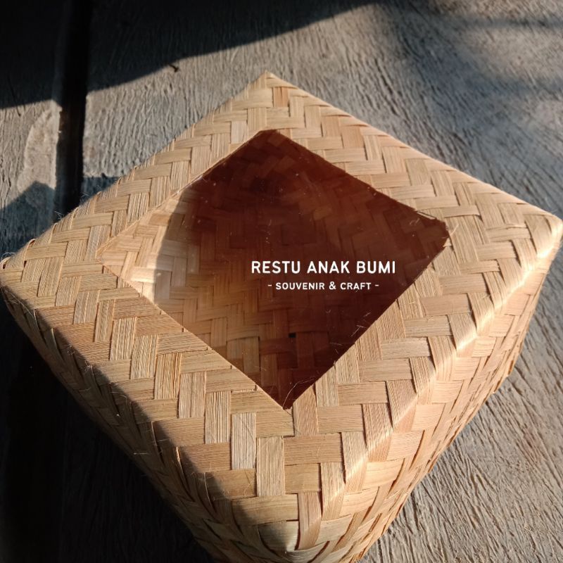 Besek Natural Mika 18 cm - Besek Box - Wadah Souvenir - Hantaran Saji - Snack Box
