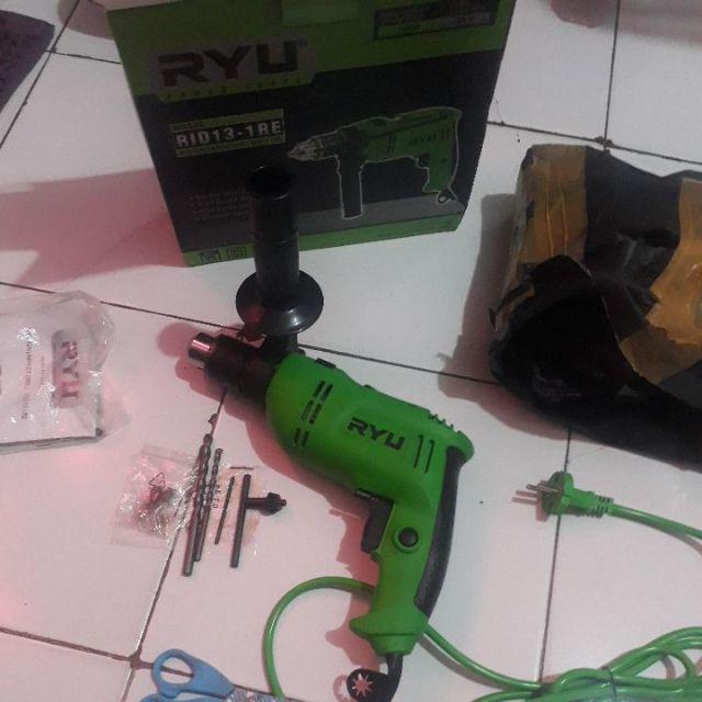 Ryu Impact Drill Mesin Bor Tangan Untuk Besi Kayu Tembok Bolak Balik 13 Mm Free Carbon Brush 1 Set