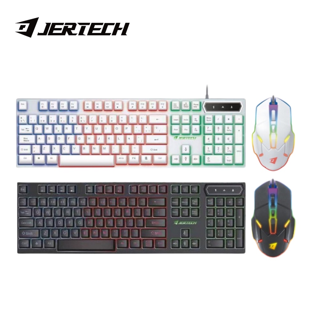 1 SET Keyboard Mouse Gaming LED JERTECH ANIVIA KM180 -  Keyboard Mouse Lampu Set