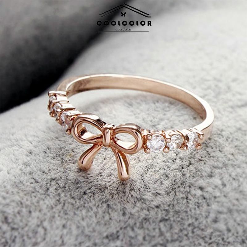 COD❤️Cincin Kupu-kupu Emas Berlian Sederhana Wanita Korea Fashion Ring Jewelry Perhiasan Aksesoris Hadiah Ulang Tahun Ready Stock