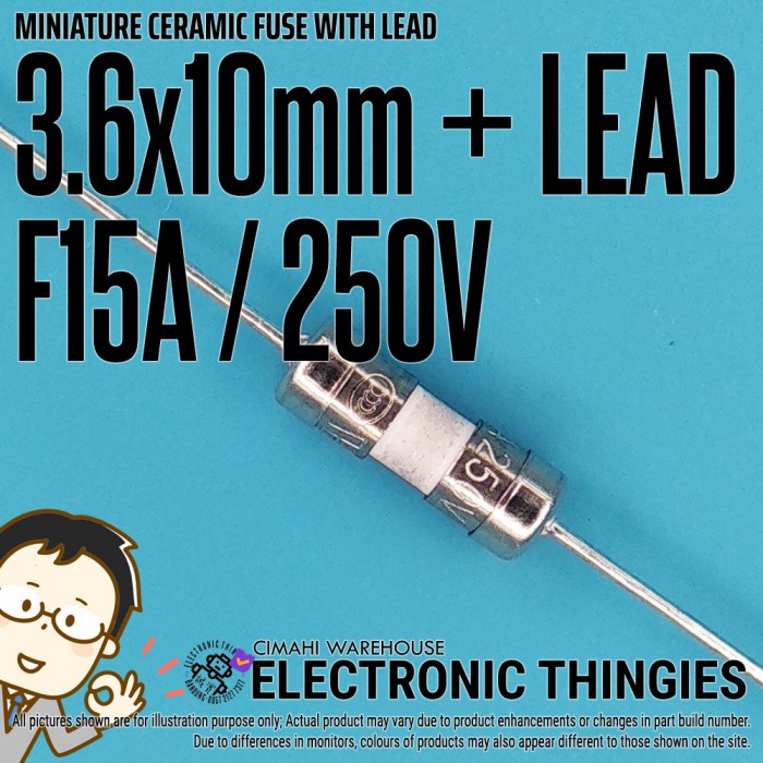 3.6x10mm 250V F15A FAST CERAMIC FUSE SEKRING KERAMIK 15A 3.6x10