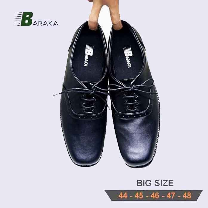 Sepatu Pantofel Pria Kaki Jumbo Besar Big Size 44-45-46-47-48 Kulit Hitam