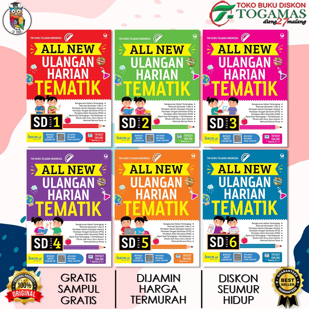 PAKET ALL NEW ULANGAN HARIAN TEMATIK SD 1 2 3 4 5 6 KARYA TIM GURU TELADAN INDONESIA