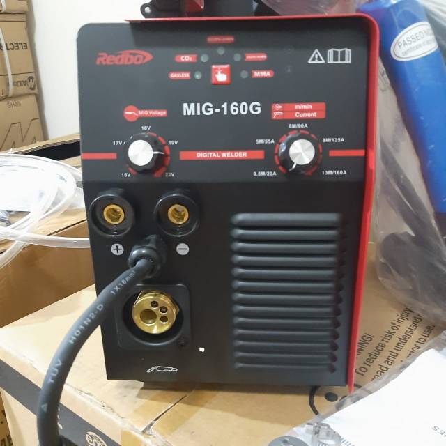 Redbo MIG 160 Mesin  Las  Inverter  Tanpa Gas less CO Gasless 