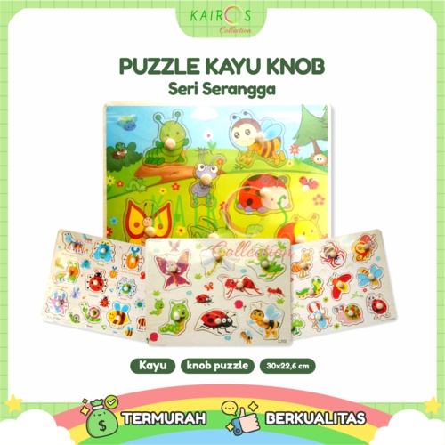 Puzzle Anak Kayu Knob Serangga