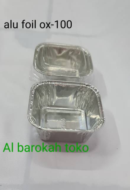 wadah aluminium foil K-95 (mini) / loyang aluminium foil persegi kecil / wadah macaroni 7x7cm