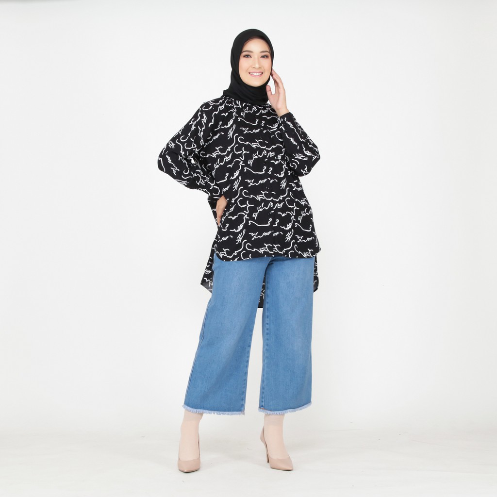 Kemeja Wanita Busui LD 120 Jumbo Bahan Rayon Viscose-KM 05
