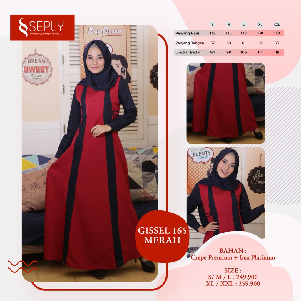 GAMIS TERBARU 2021 SEPLY GISSEL 165 MERAH