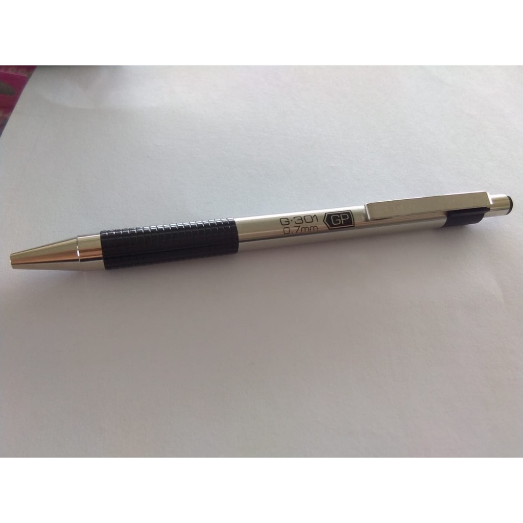 

ZEBRA 0.7 GEL PEN G-301 GP BLACK 0.7mm stainless steel barrel Retractable pulpen pena
