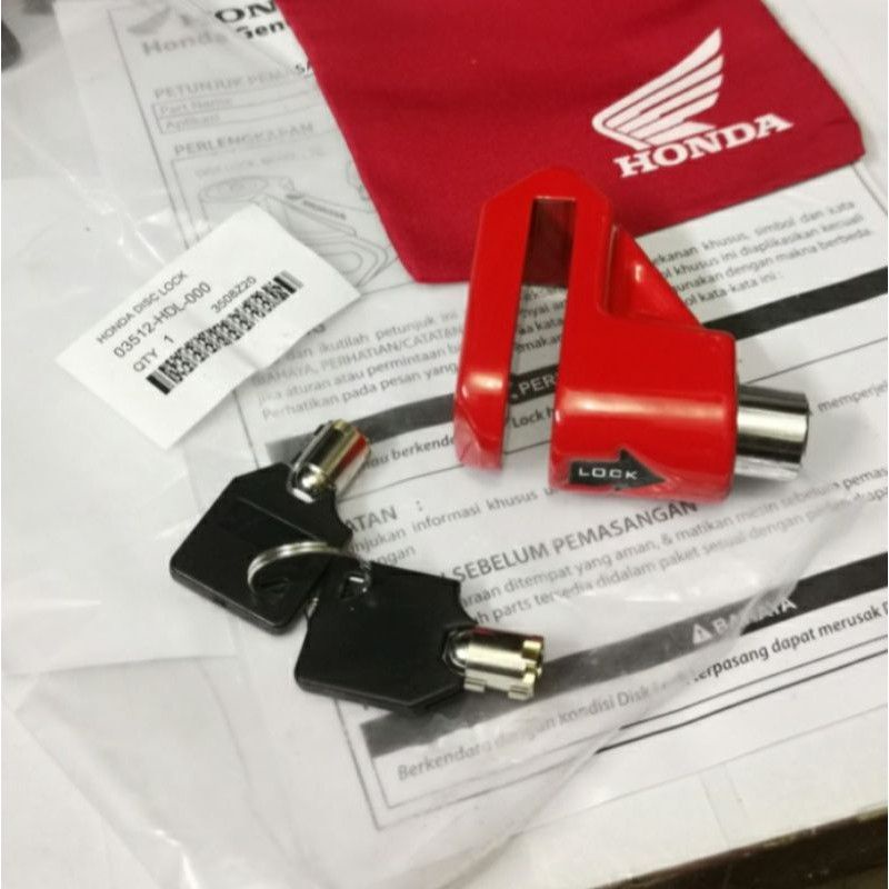 Kunci Gembok Cakram Motor HONDA DISC LOCK Original Honda