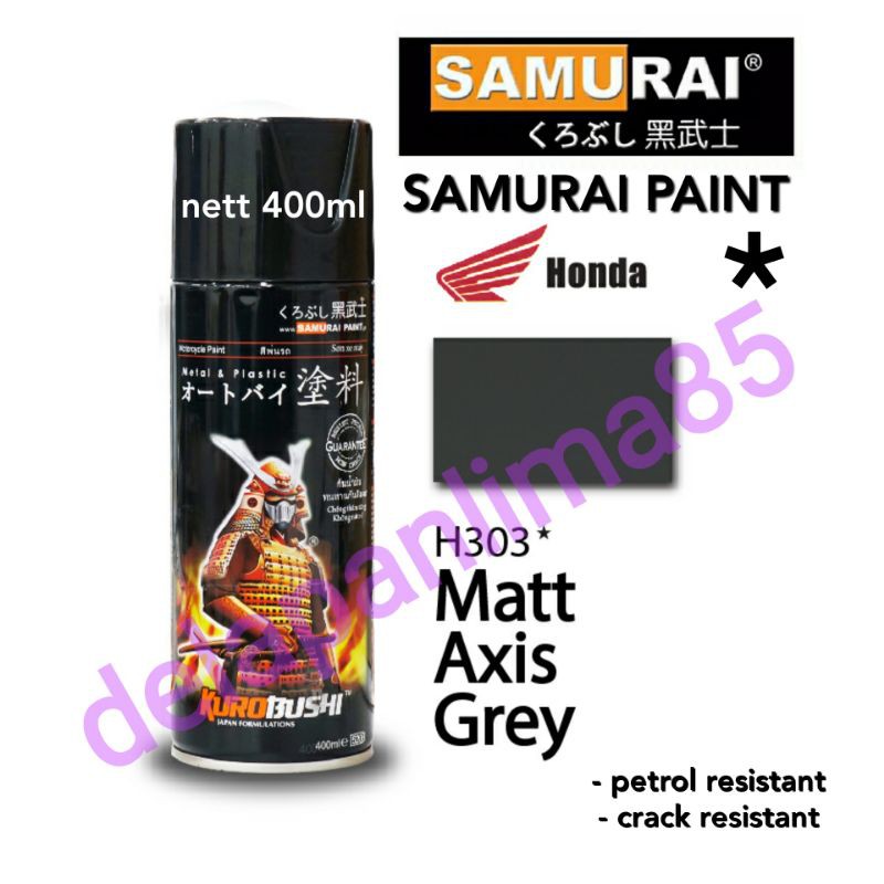 Samurai Paint H303* Matt Axis Grey/abu doff/cat semprot/pylox/pilox/pilok/motor/helm/cat aerosol/