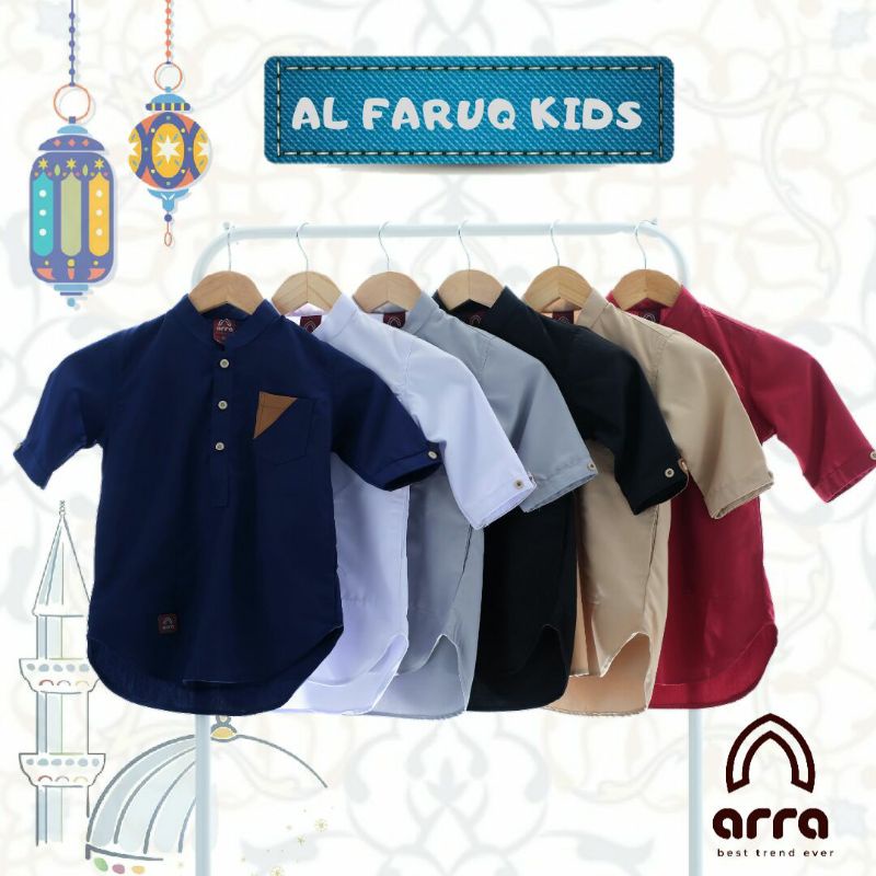 Arra Baju Koko Kurta Pakistan Al faruq Baju Couple Ayah dan Anak Baju kemeja Koko Pria Dewasa Anak Cowok Baju Koko Premium Murah Terbaru Idul Fitri 2022 Baju Kokoh Muslim Dewasa Laki Laki Baju Takwa Kain Oxford  Pakaian Jubah Muslim Pria Lengan Pendek