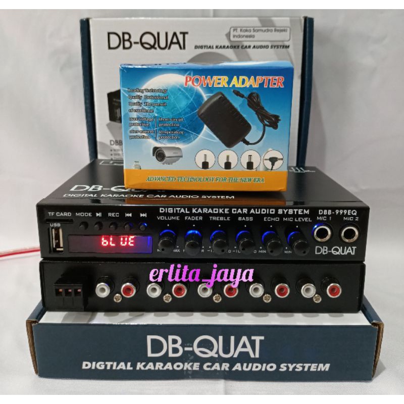 Parametrik equalizer DB QUAT DBB-999EQ bisa bluetooth bonus adaptor 12volt bisa buat pakai dirumah