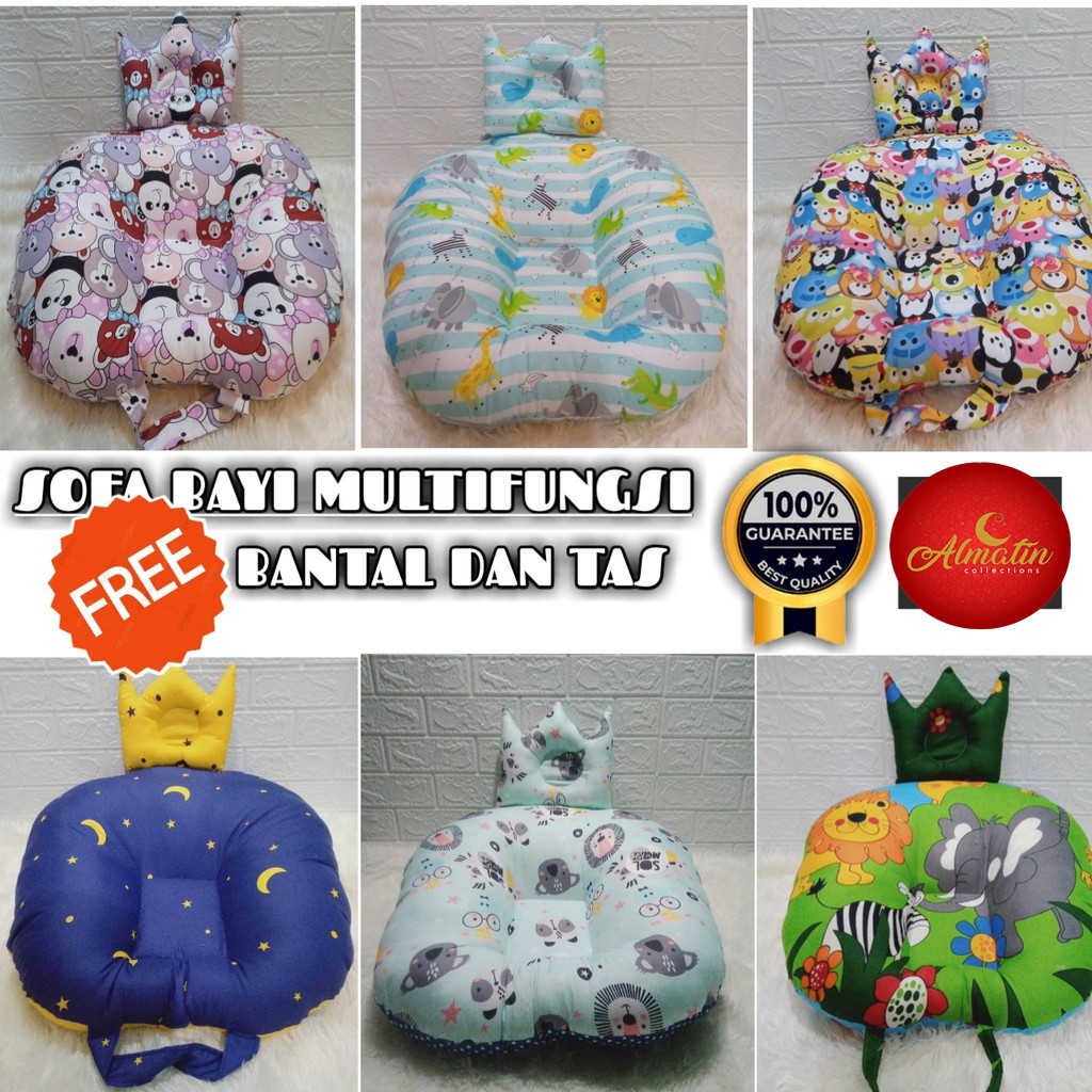 2in1 Sofa Bayi Multifungsi Kasur Bayi /  Sofa Bayi free bantal mahkota bayi