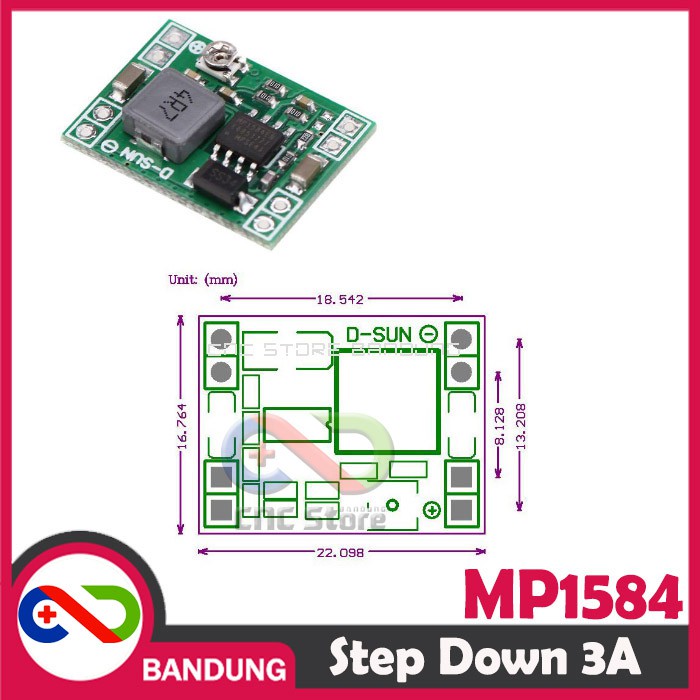 MP1584 ADJUSTABLE STEP DOWN DC 3A 4.5-28V TO 0.8-20V LM2596