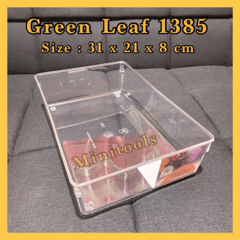 Organizer Kulkas / Wadah Serbaguna Acrilic / Green Leaf 1385
