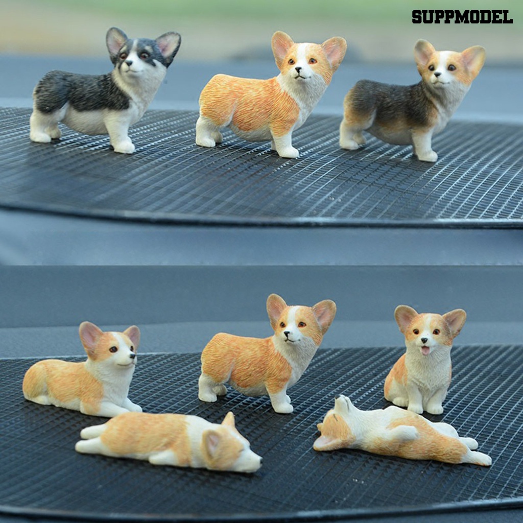 Suppmodel Miniatur Anjing Corgi Untuk Dekorasi Taman / Kantor DIY