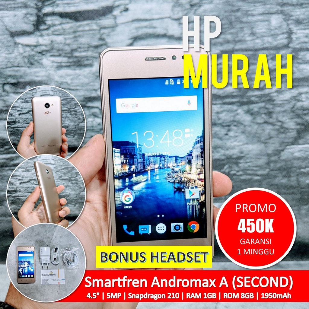 [Bisa COD] Smartfren Andromax A 4G LTE Siap Pakai  – Android Second Seken Bekas Handphone Murah