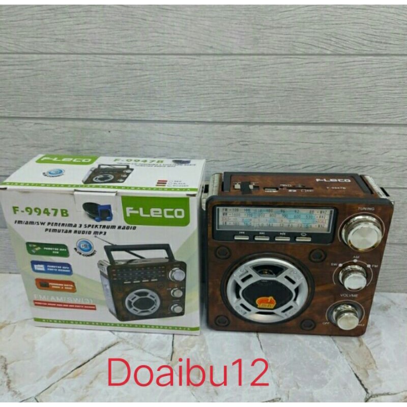 Cod//Bayar ditempat Radio Bluetooth Portable Fleco F-9947B//Radio X BAS//Radio USB Memory Senter