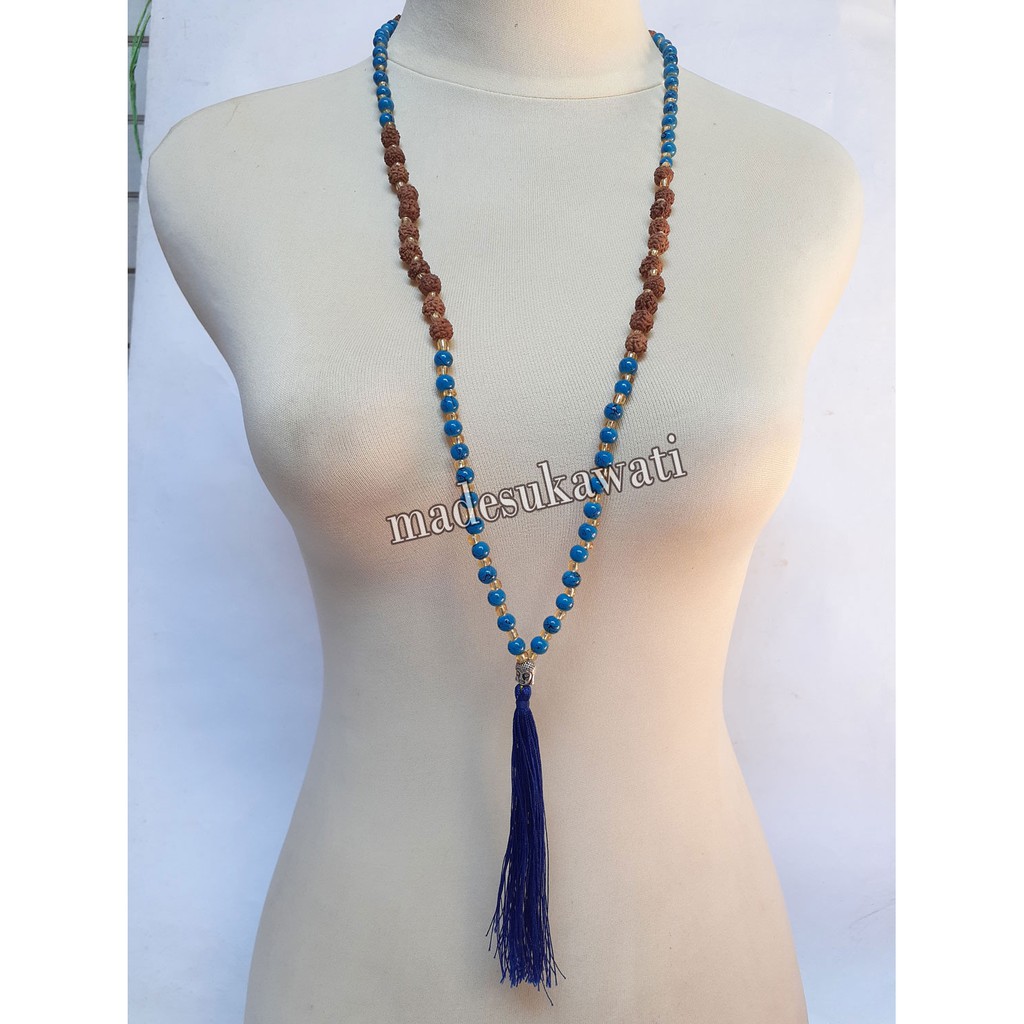 Kalung Budha Tasbih mutiara genitri kuncir