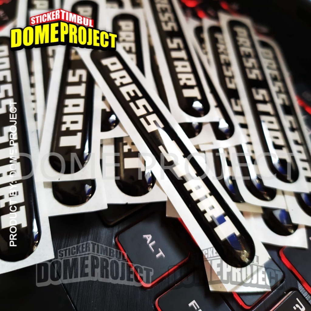 STIKER MOTOR TIMBUL EMBLEM START BUTTON EMBLEM STIKER TIMBUL STIKER AKSESORIS SEPEDA MOTOR STICKER WATERPROOF