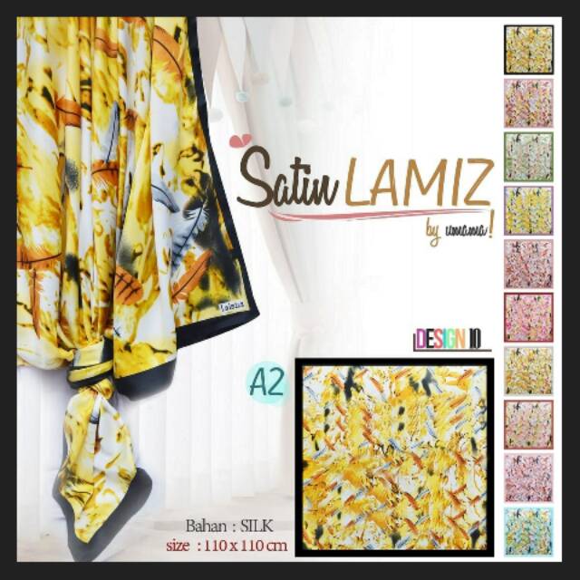 Jilbab hijab kerudung segiempat satin lamiz laimizz motif original umama A2 desain 10