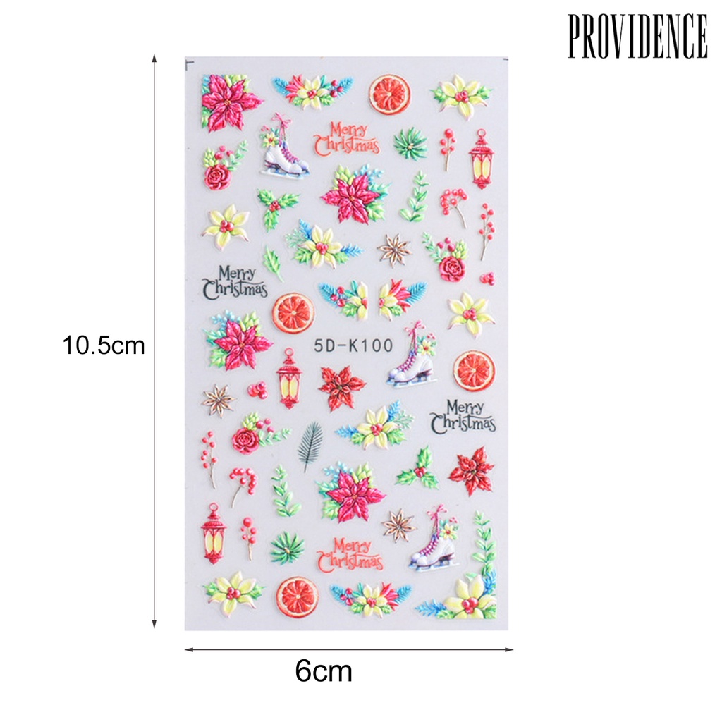 Providence Stiker Kuku Motif Snowflake Natal 5d Untuk Dekorasi Nail Art / Manicure Diy
