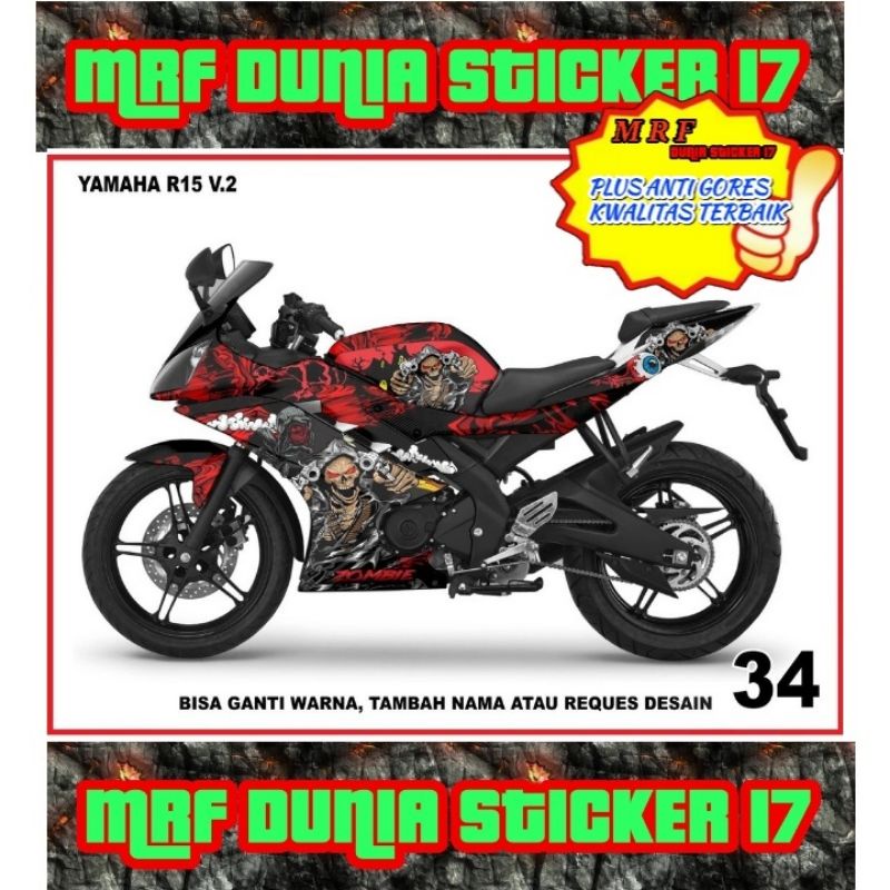Decal Stiker Motor Yamaha R15 V2 Full Body Modifikasi 34