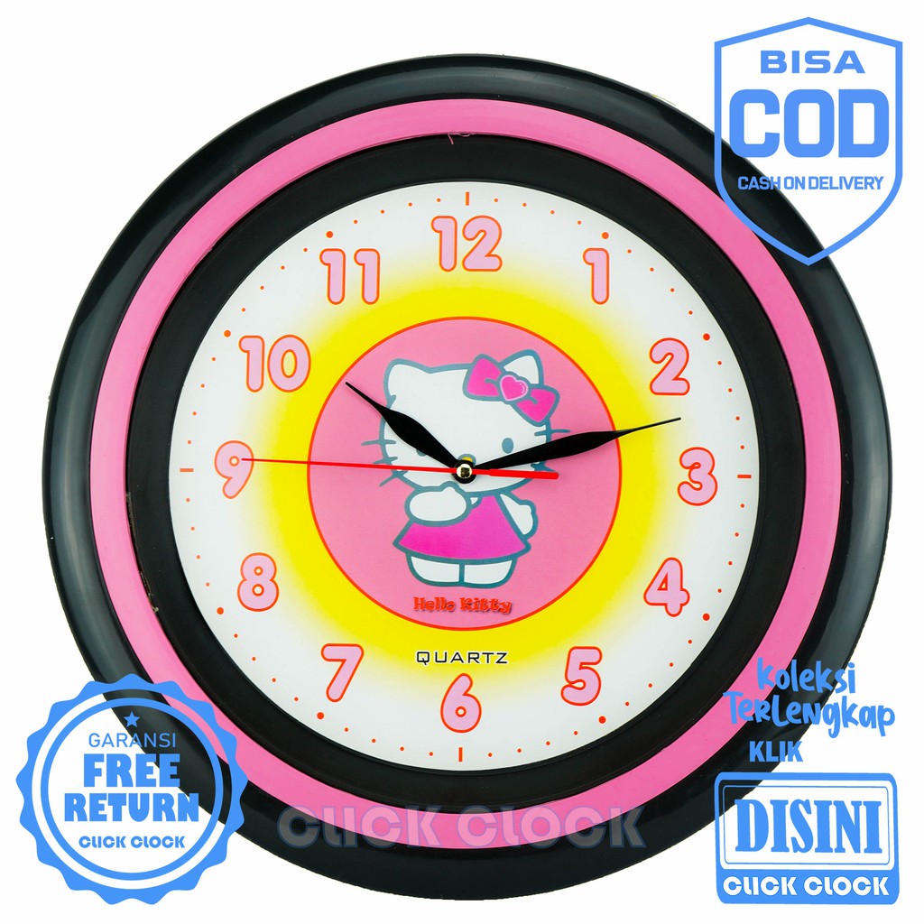 Jam Dinding Karakter Hello Kitty Wall Clock Bagus Unik Esa 742 Shopee Indonesia