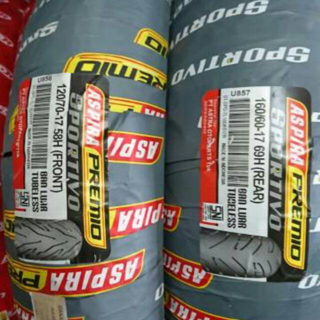 Paket Ban Tubeless 120 70 160 60 Ring 17 Aspira Premio Sportivo Ban Motor Cbr Ninja Fi 250 R25 Shopee Indonesia