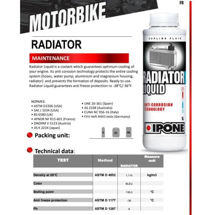 AIR RADIATOR IPONE / IPONE RADIATOR LIQUID COOLANT IMPORT FRANCE 1000%