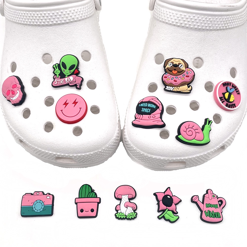 Bros Peniti Desain Jibbitz Crocs Lucu Warna Pink Untuk Wanita charms