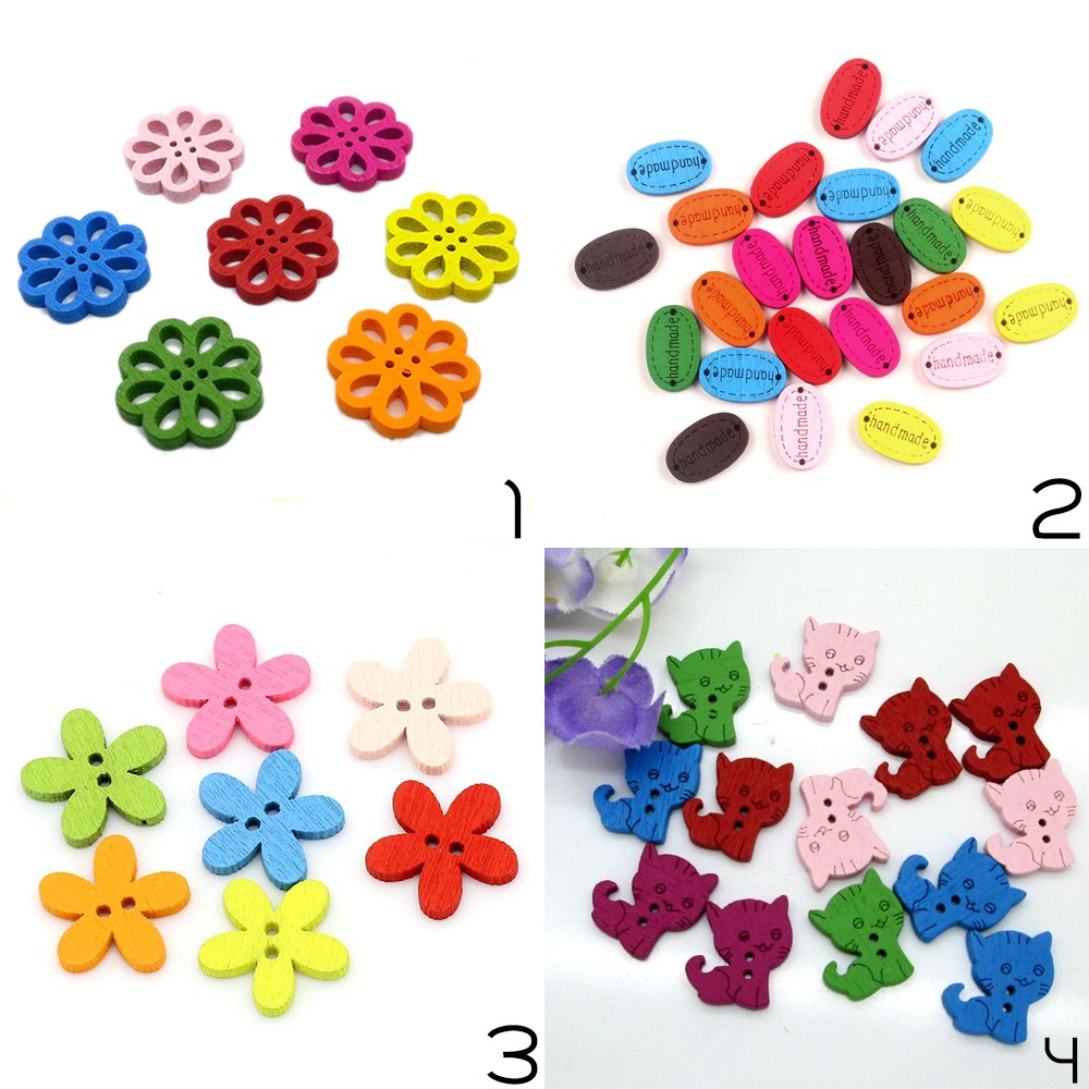 Kancing Kayu / Wooden Button Seri Handmade - PCS