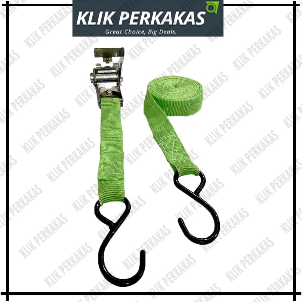 Tali pengikat Barang motor Rachet Tie Down set 1inch X 5mtr NANKAI