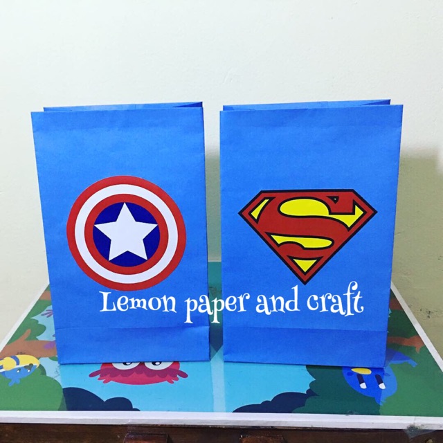 

Paperbag gift bag ulang tahun tema superhero