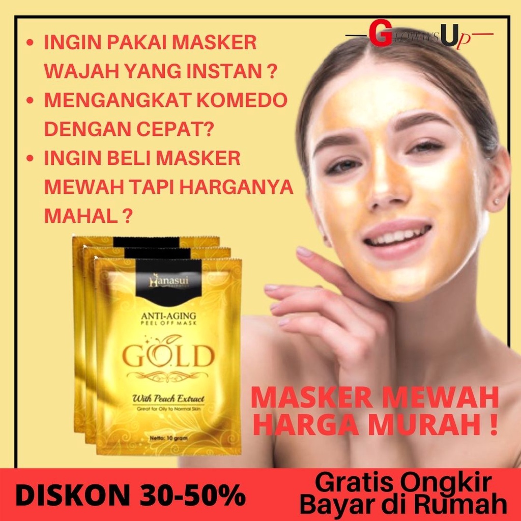 MASKER WAJAH HANASUI NATURGO MASKER GOLD HANASUI BPOM - MASKER NATURGO GOLD ANTI AGING