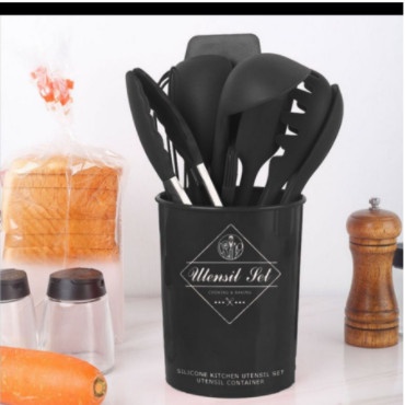 Silikon Spatula Silicone Sodet Alat Masak Set 12pcs Spatula Steak Clip Set Oil Brush Kitchen Cooking-6