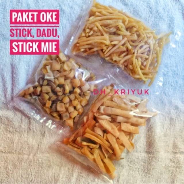 

Paket 750gram Kerupuk Kulit Stick Mie, Dadu dan Stick Super