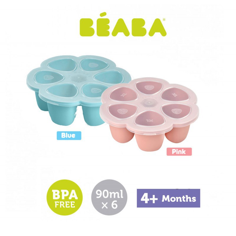 Beaba Silicone Multiportions Tempat MPASI 90 ml - Blue / Pink