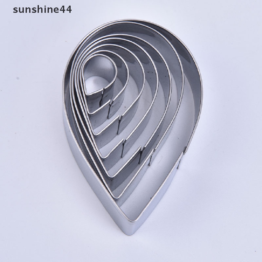 Sunshine 7PCS Cetakan Kue Mousse Bentuk Bunga / Hati Bahan Stainless Steel