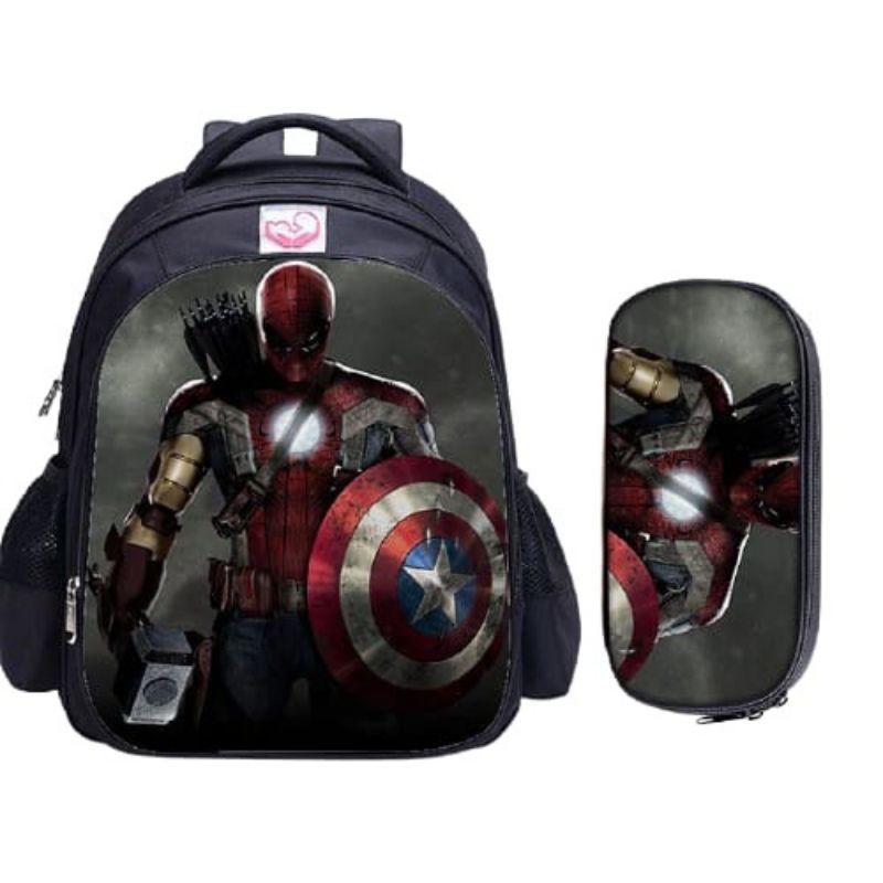 Tas Ransel Avengers Tas Anak sekolah TK - SD Free Tempat Pensil