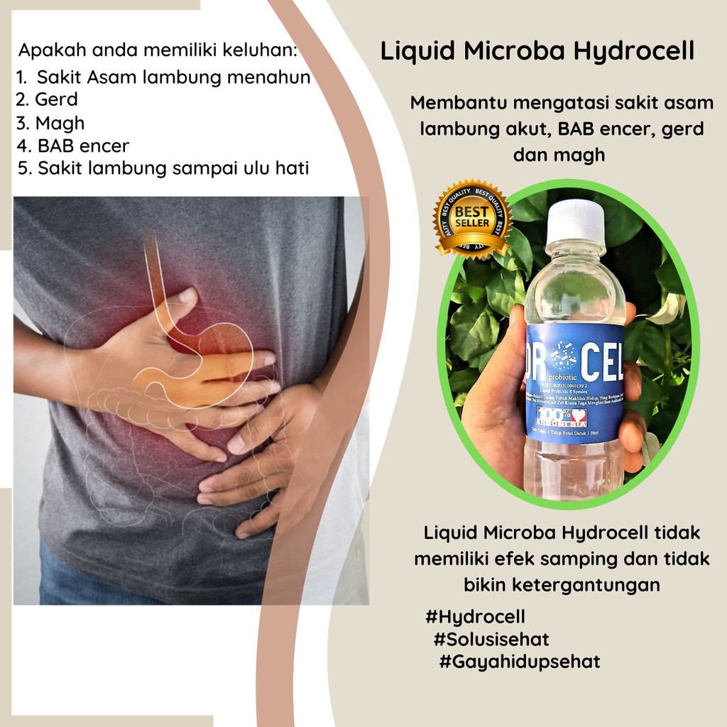 

Liquid Microba Hydrocell Mengatasi Penyakit Asam Lambung Magh Gerd & BAB Encer