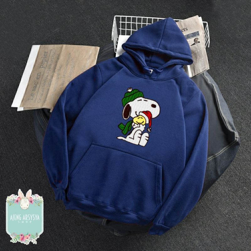 Jaket Hoodie Navy Snoopy