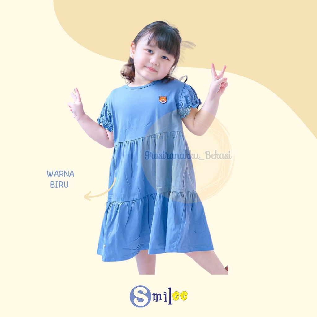 Dress Anak Smilee Molly Warna Biru Size 1-5Tahun