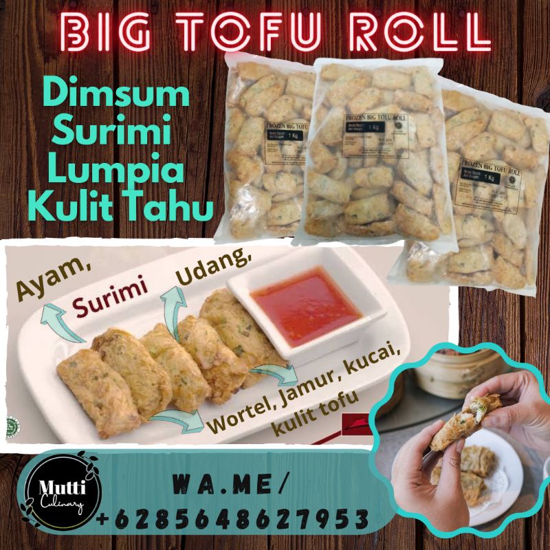 

Dimsum Premium Lumpia Ayam Udang Kulit Tahu Jepang Frozen Tofu Roll Bento Surimi Halal Food Snack