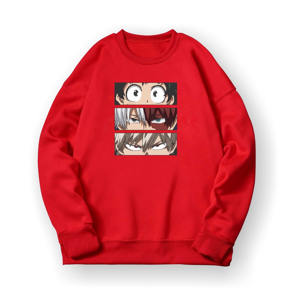 MY HERO ANIME Basic Sweater II MY HERO ANIME  Crewneck Sz M - XL ( Pria &amp; Wanita )