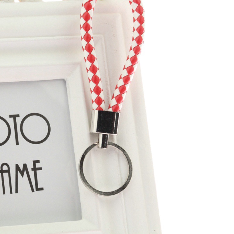 

Fashion Keychain Kulit Tenunan Gantungan Kunci Logam Hadiah Gantungan Kunci Mobil