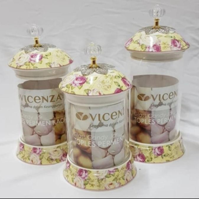 Vicenza Glass Candy Jar Toples Kaca Wadah Saji Ga301 Serrygemini
