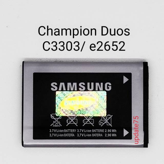 Baterai Samsung Champion Duos c3303 e2652  c140  AB463446BU original