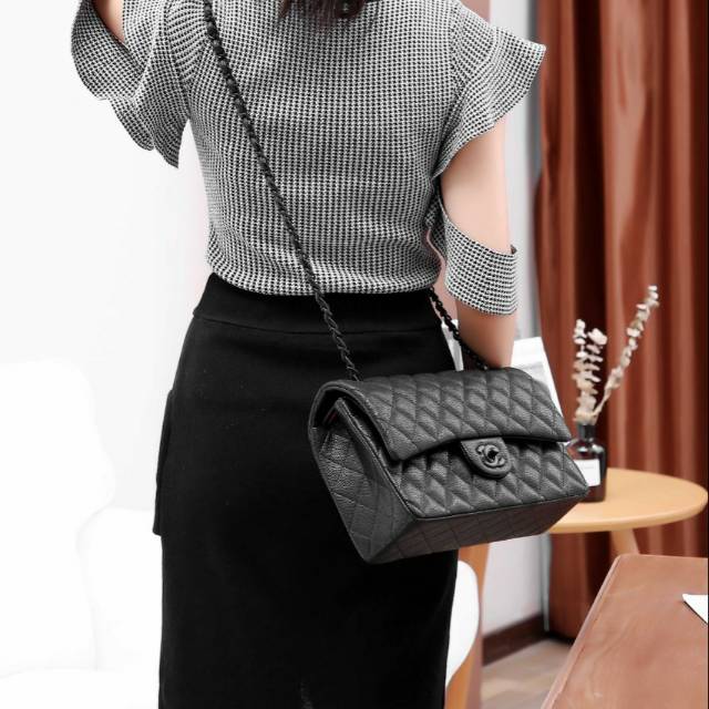 Chanel Classic Flap Caviar So Black WITH BOX 1118